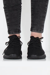 Saint Black Textured Trainers