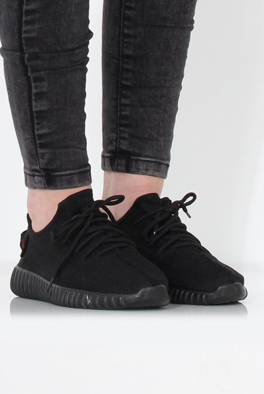 Saint Black Textured Trainers