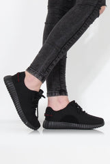 Saint Black Textured Trainers