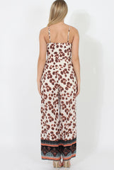Nude & Orange Pattern Jumpsuit - Constance