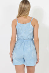 Light Blue Crochet Playsuit - Delilah