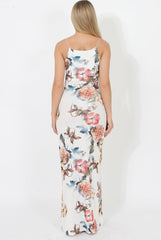 White Floral Maxi Dress- Isabella