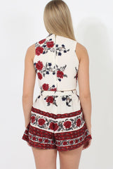 Red Floral Print Co-Ord - Poppy