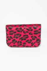 Red Leopard Faux Pony Hair Belt Bag - Melva