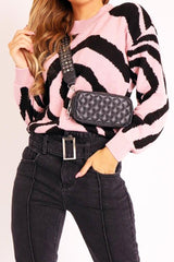 Black Quilted Studded Cross Body Bag - Yariah