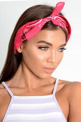 Fuchsia Paisley Print Bandana - Jezreel