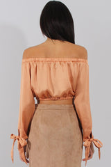 Marigold Bardot Crop Top - Sasha