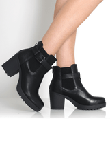 Tabia Black Chunky Heel Boots