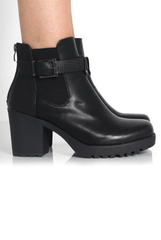 Tabia Black Chunky Heel Boots