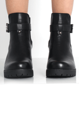 Tabia Black Chunky Heel Boots