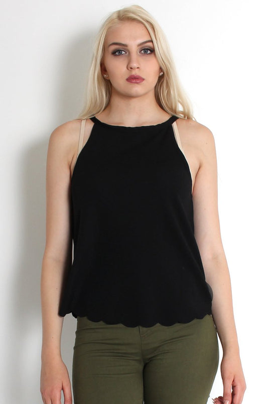 Piper Black Scallop Cami