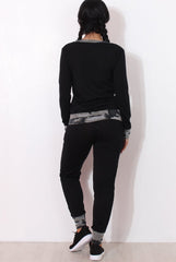 Rihan Black Camouflage Loungewear Set