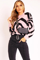 Black Quilted Studded Cross Body Bag - Yariah