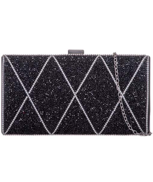 Diamante Diamond Pattern Clutch - Bea