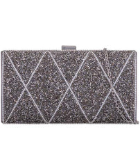 Diamante Diamond Pattern Clutch - Bea