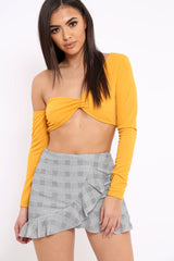 Hound-Tooth Ruffle Skort - Becci