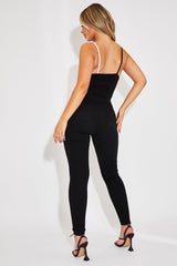 Black Knee Rip Stretch Denim Jeggings - Burnie