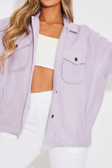 Lilac Pocket Oversized Brushed Shacket - Caley