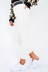 Cream Denim High Waist Mom Jeans - Raeyah