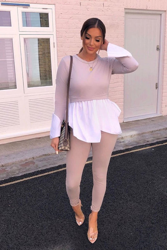 Nude Shirt Insert Crew Neck Jumper - Kamilla