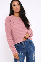 Rose Chunky Knit Distressed Jumper - Bella