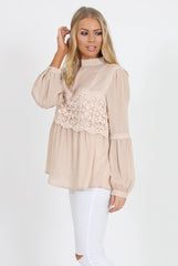 Nude Crochet Detail Top - Belle