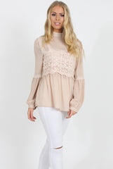 Nude Crochet Detail Top - Belle
