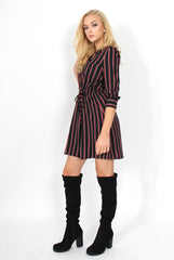 Bernice Black and Red Striped Shirt