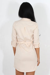 Bethan Nude Shirt Dress