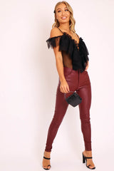 Black Tulle Ruffle Bodysuit - Irelia