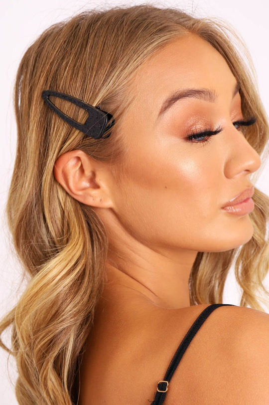 Black Sparkle Chunky Hair Clip - Orla