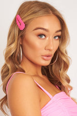 Neon Pink Matte Hair Clip - Zyra