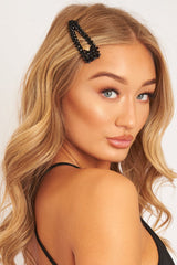 Black Crystal Hairclip - Genna