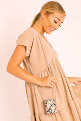 Nude Snake Cylindrical Chain Mini Bag - Kirstin