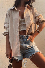 Light Wash Ripped Denim Shorts - Bexlie
