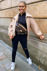 Stone Zip Front Side Pocket Shacket - Lima