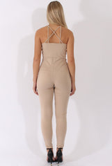 Nude Front Harness Fitted Jumpsuit - Bette