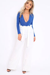 Blue Plunge Bodysuit - Betty