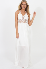 White Crochet Maxi Dress - Beverly