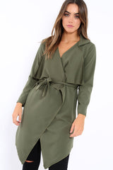 Khaki Waterfall Frill Jacket - Bexley