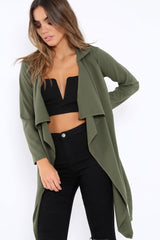 Khaki Waterfall Frill Jacket - Bexley