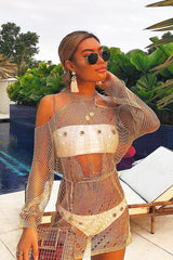 South Beach White Eyelet Bandeau Bikini