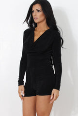 Black Ruched Side Dress-Billi