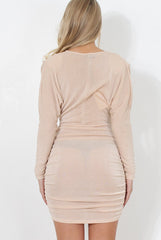 Stone Ruched Side Dress-Billi