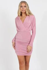 Pink Ruched Side Dress-Billi