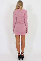 Pink Ruched Side Dress-Billi