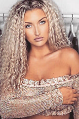 Rose Gold Metallic Bardot Frill Crop Top - Bindi