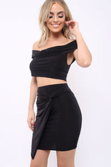 Black Twist Knot Front Slinky Co-ord Set - Binkie