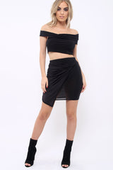Black Twist Knot Front Slinky Co-ord Set - Binkie