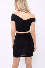 Black Twist Knot Front Slinky Co-ord Set - Binkie